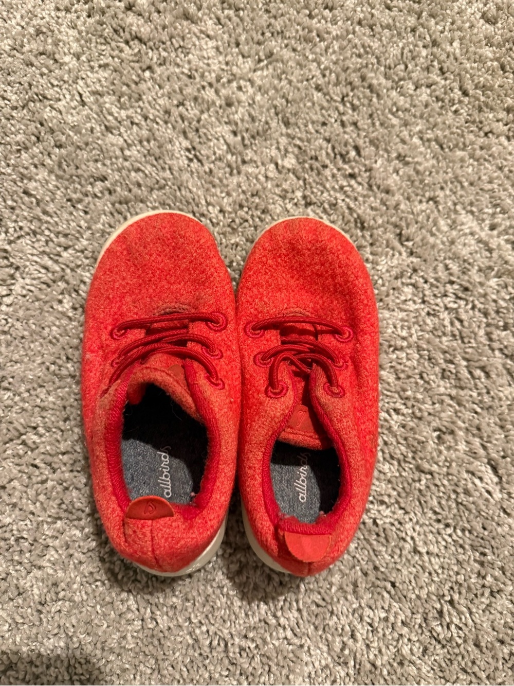 allbirds Kids Red Wool Lace-Up Sneakers